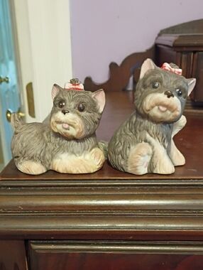 Vintage Homco Pair Of Ceramic Yorkshire Terriers